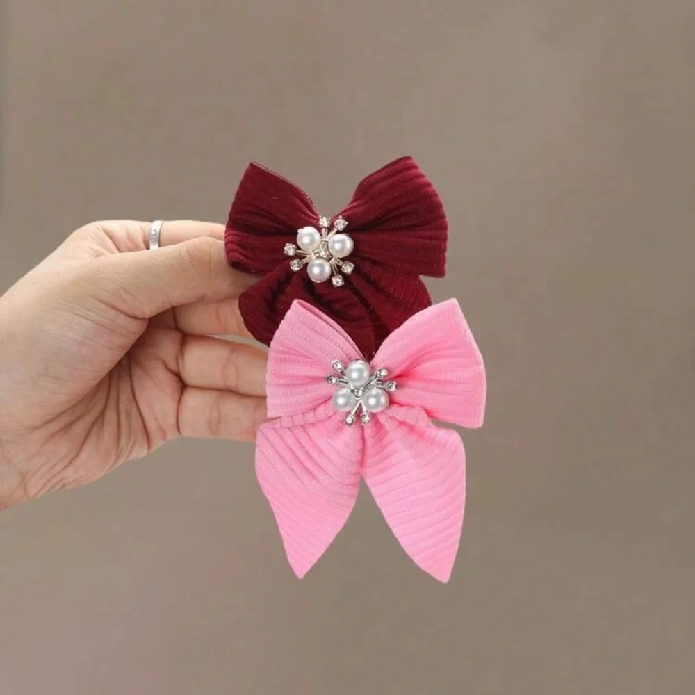16 Pairs of Hair Ties with Imitation Pearls | Pack of 32 Fabric Tweezers New